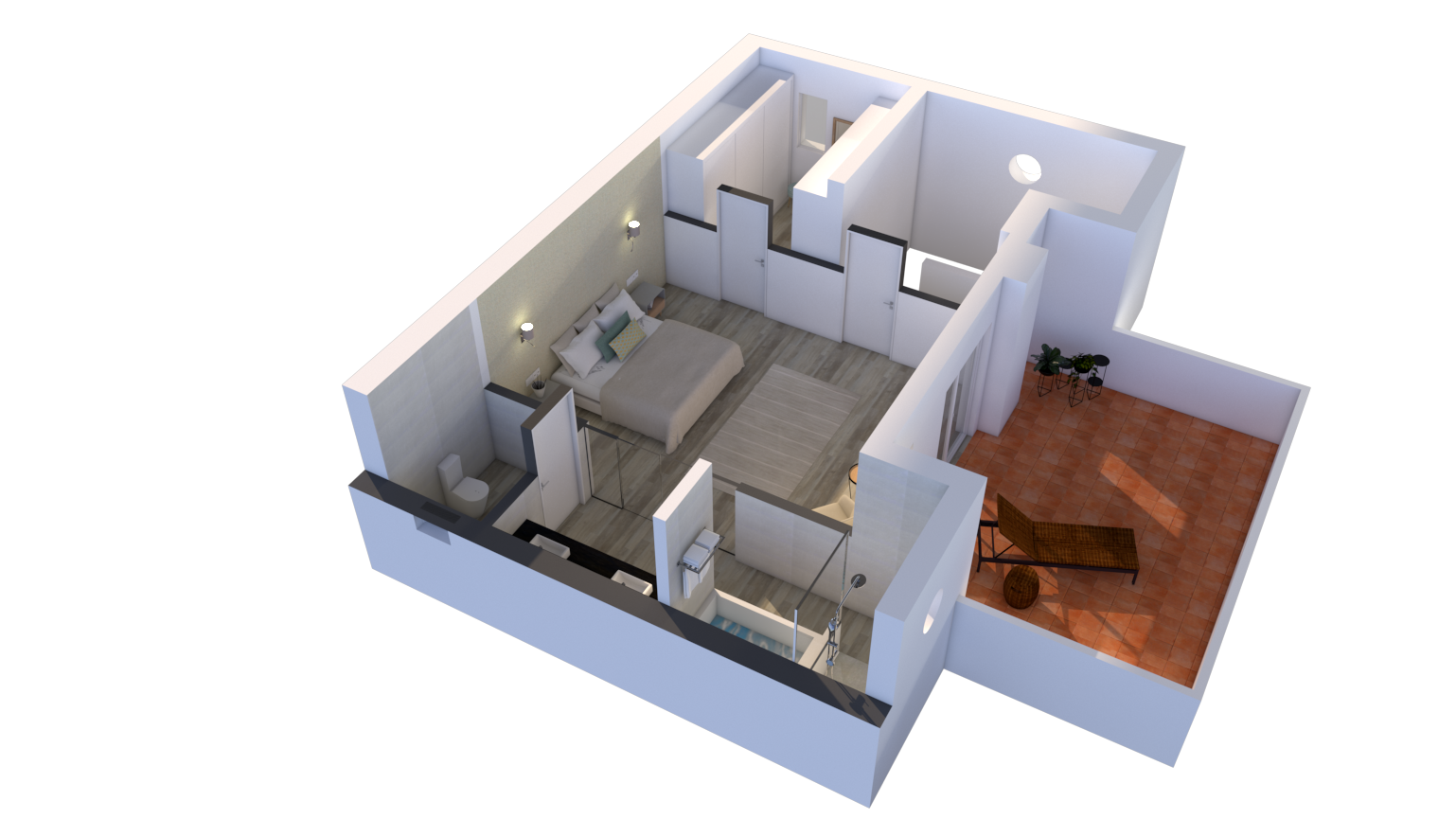 Apartamentos Vila Branca T3 Triplex Planta 3D A1