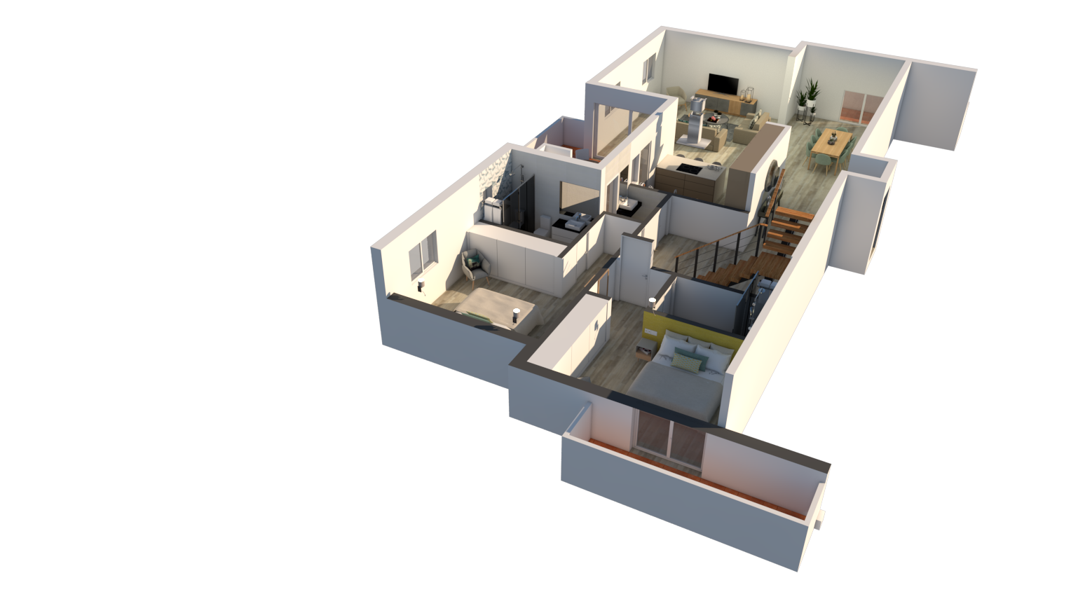 Apartamentos Vila Branca T3 Triplex Planta 3D C