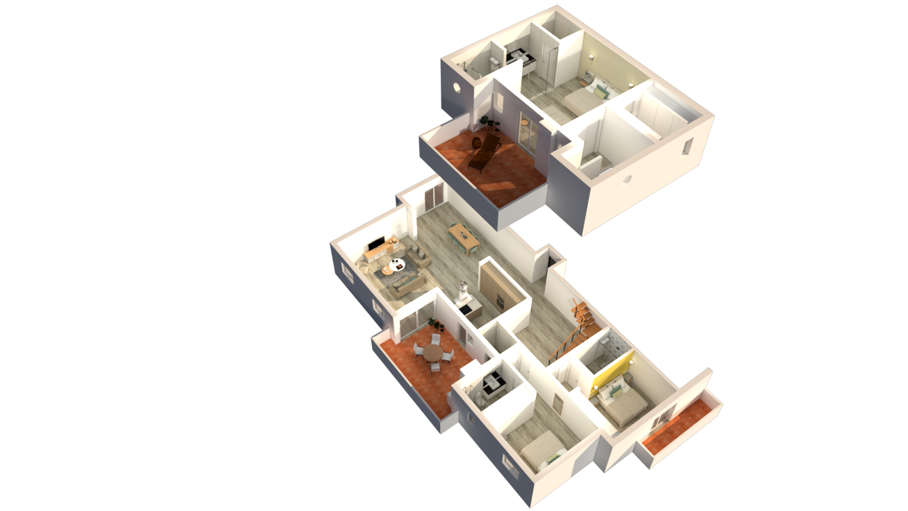 Apartamentos Vila Branca T3 Triplex Planta 3D E
