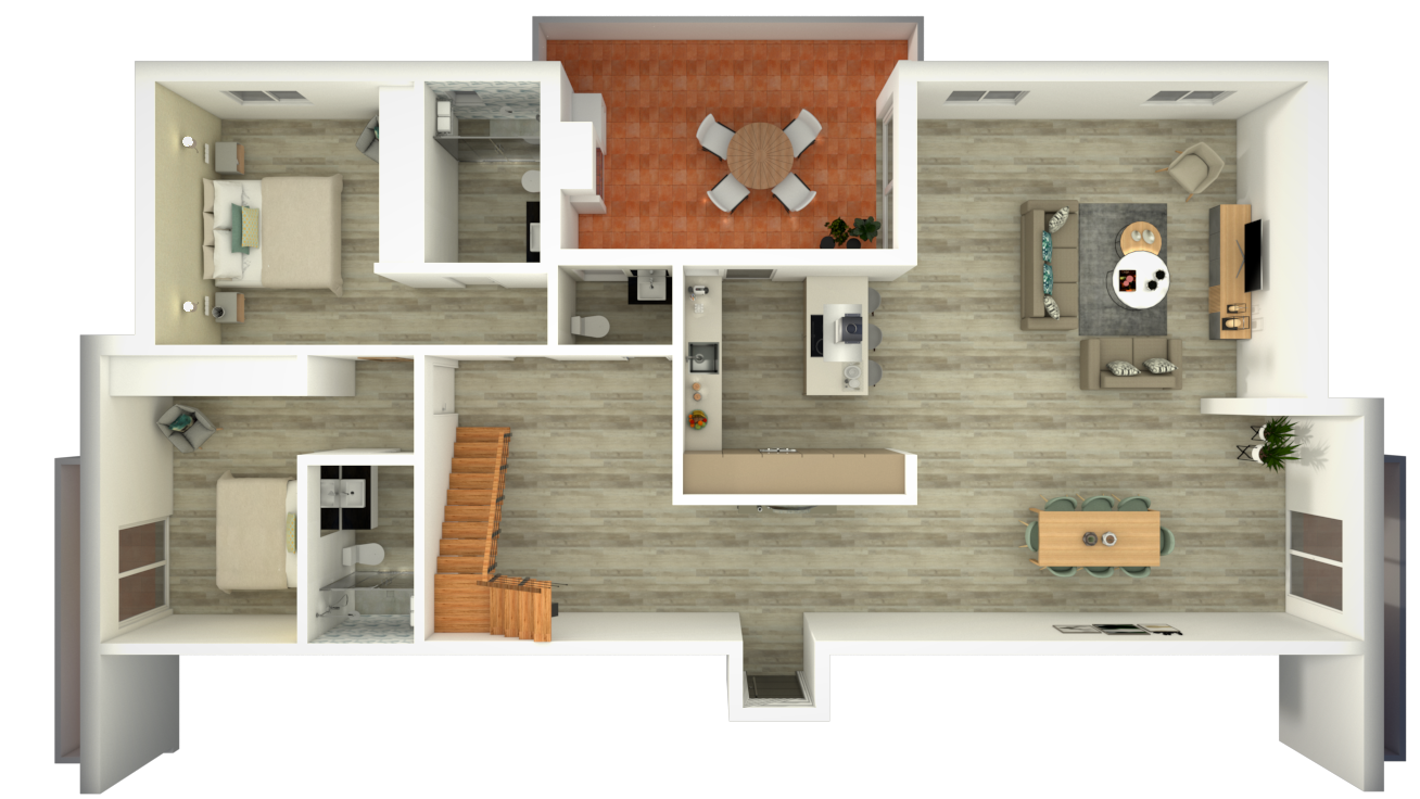 Apartamentos Vila Branca T3 Triplex Planta 3D F
